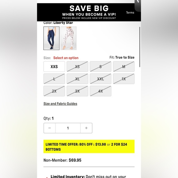 Fabletics Ultracool Liberty Star Leggings in EUC - Picture 8 of 9